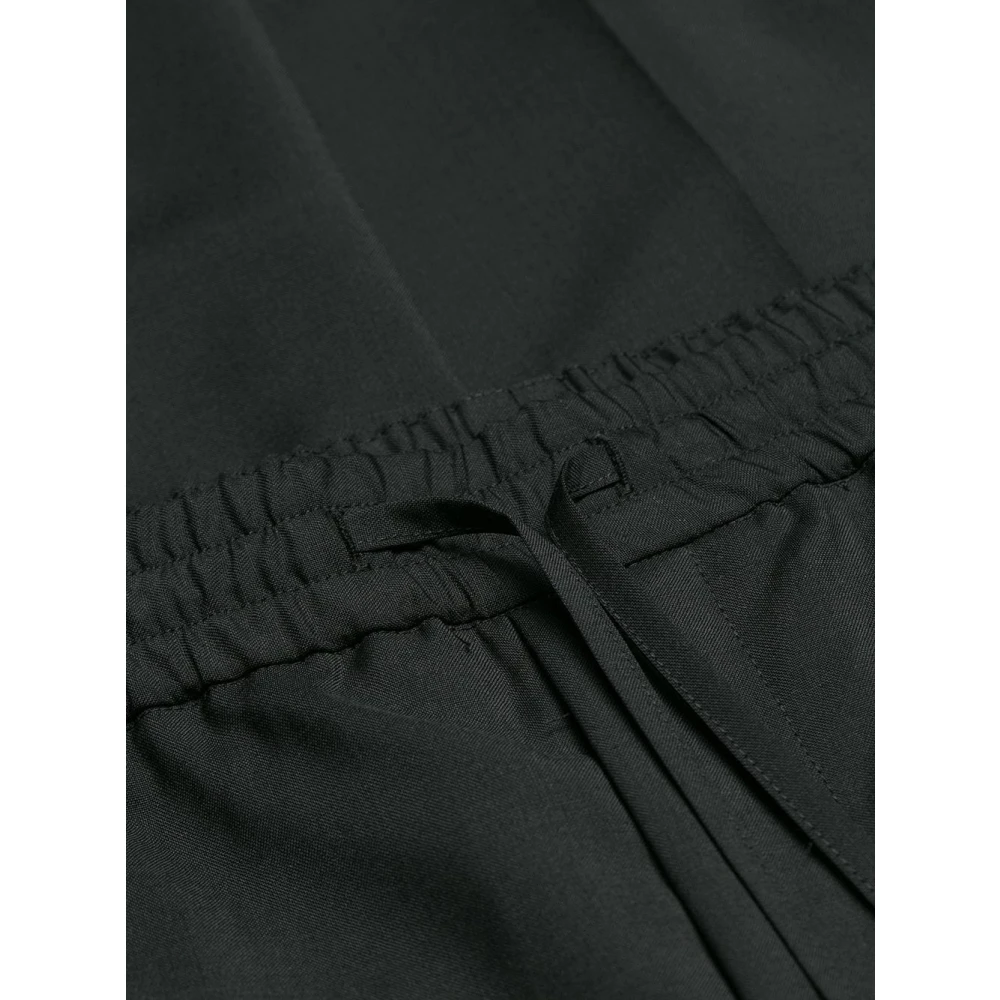 Valentino Garavani Zwarte Wol Mohair Broek met Piping Black Heren