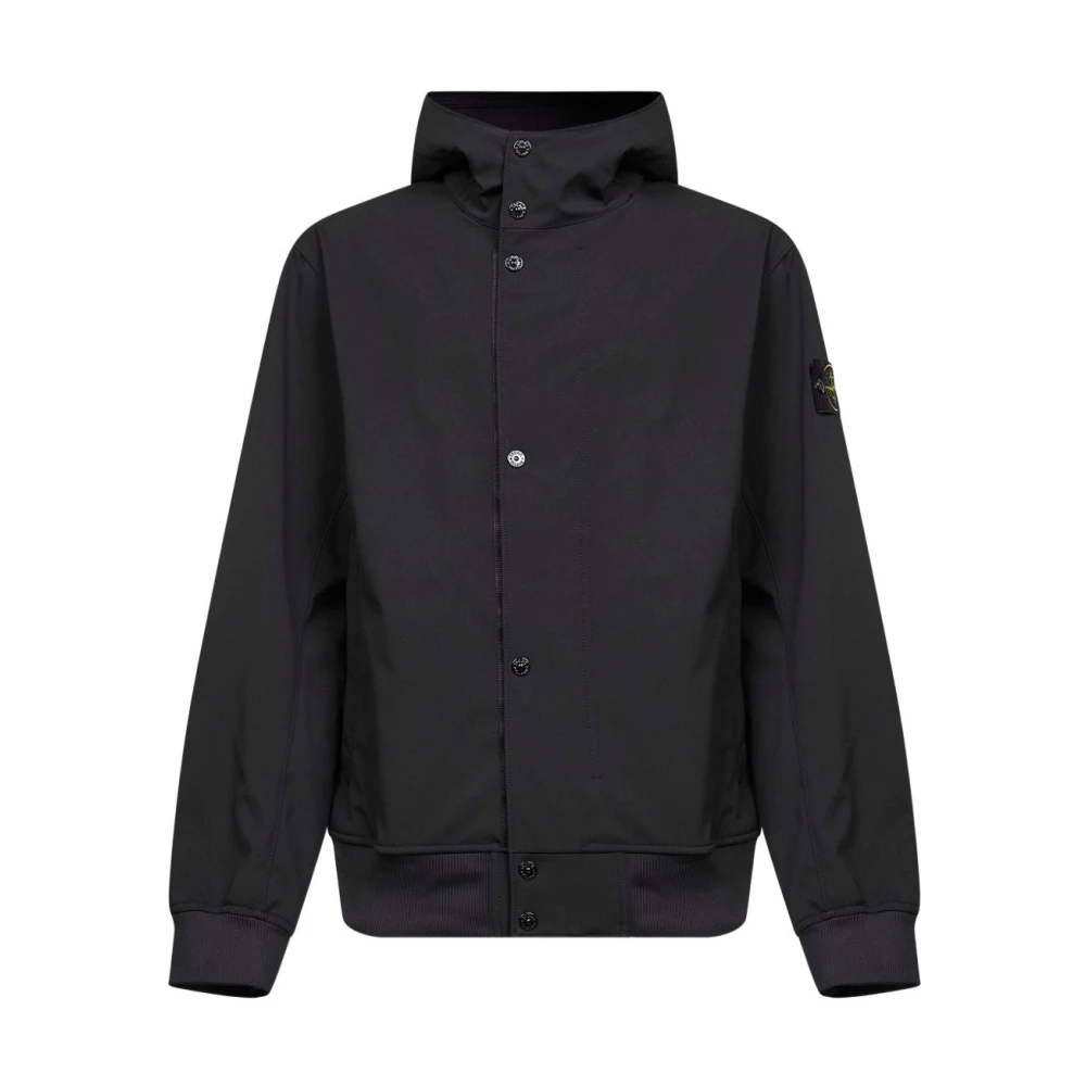 Stone Island Black Light Soft Shell-R Jacket - Male - Light Jackets - 2XL - Jackets