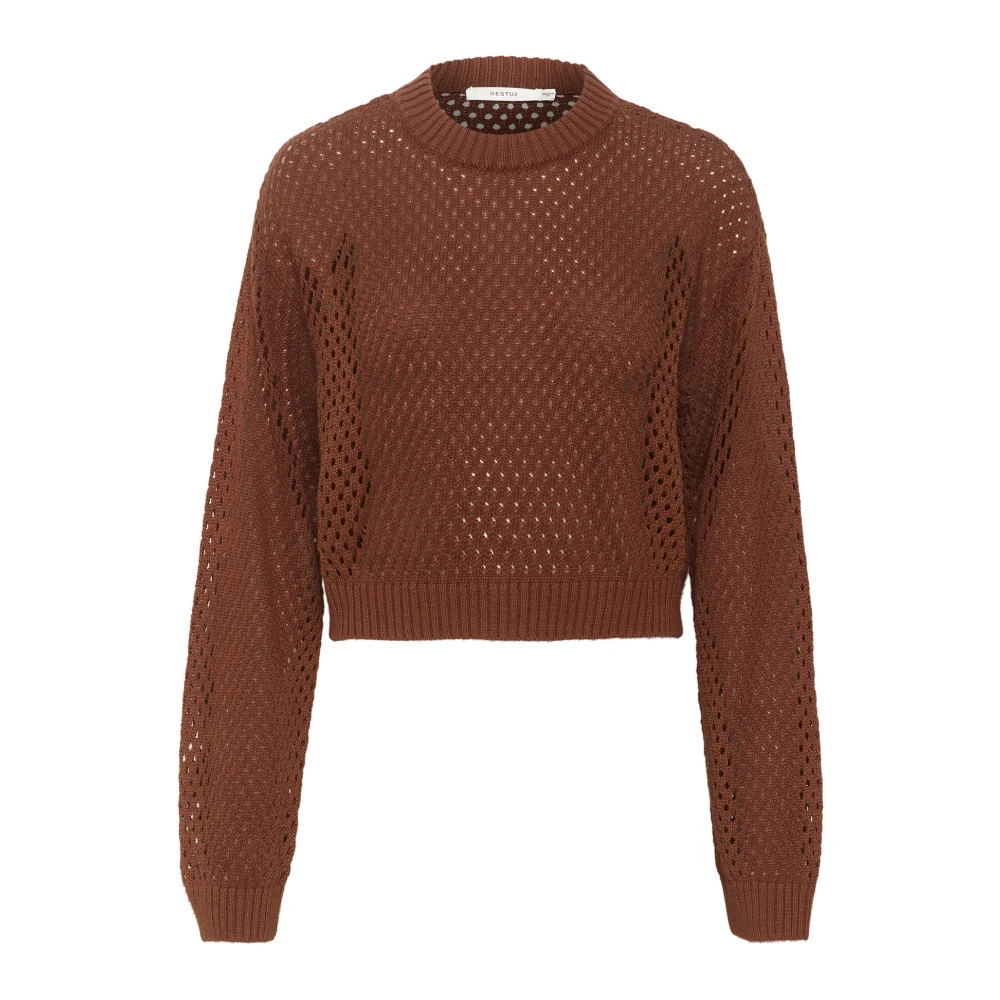 Gestuz Hallygz Pullover Sweater Sorrel Horse Brown Dames