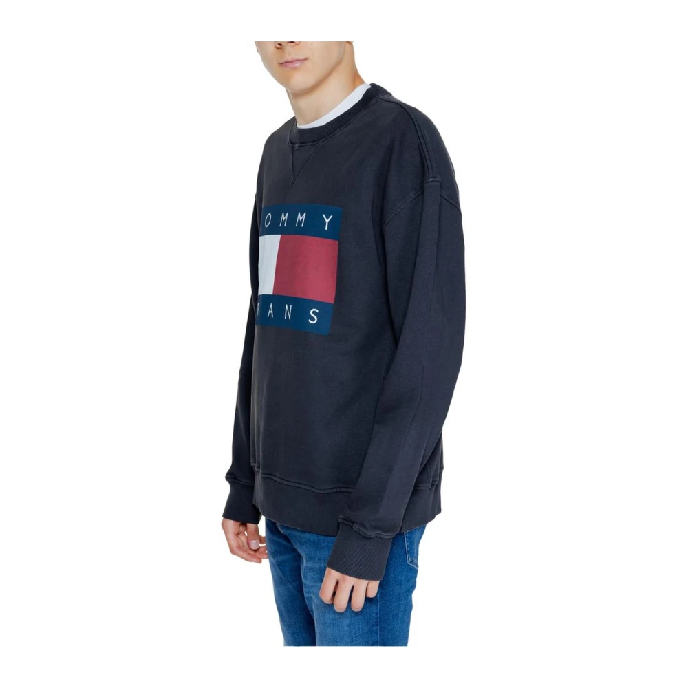 Tommy Jeans Katoenen Hoodless Sweater Black Heren