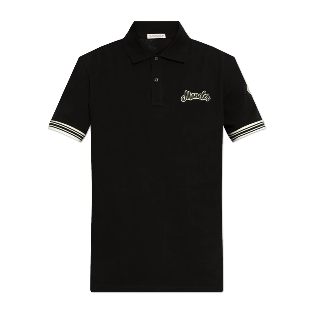 Moncler Polo met logo Black Heren