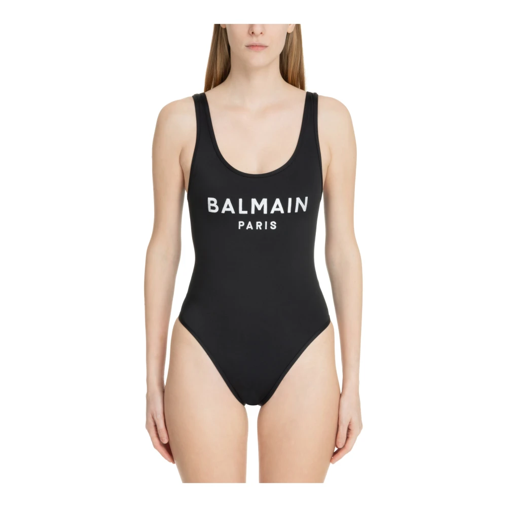 Balmain Logo Swimsuit Black Dames