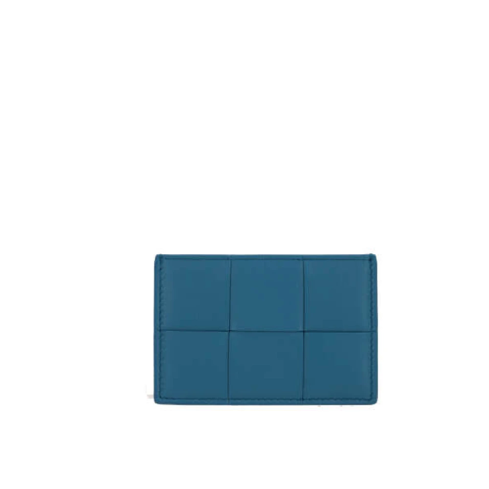 Bottega Veneta Maxi Intrecciato Blått Läder Kreditkortsplånbok Blue, Dam