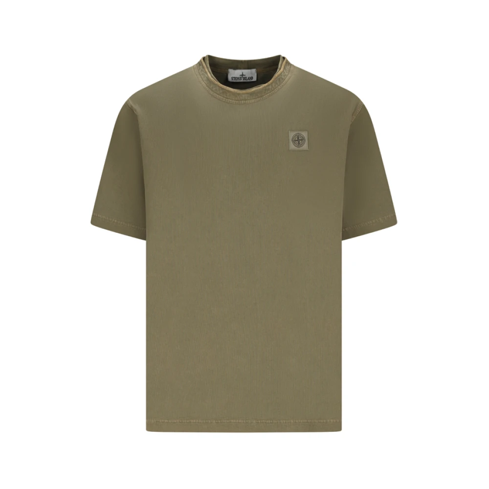 Stone Island Green T-Shirts, Male, M, T-Shirt