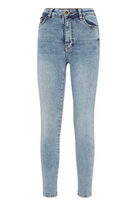 Skull Embroidery Skinny Jeans