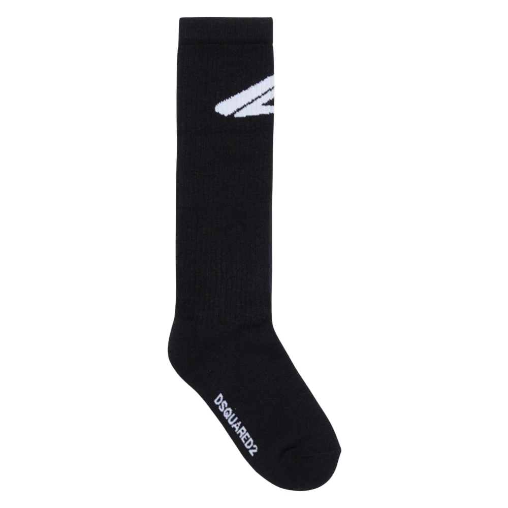 Dsquared2 Unisex Kids Black Icon Logo Kids Socks In - Kids Socks - 10 Y - Kids