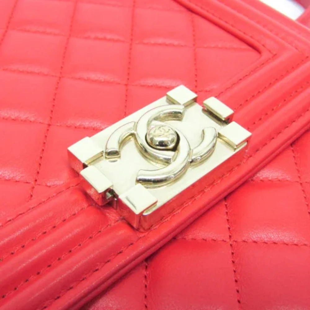 Chanel Vintage Pre-owned Leather shoulder-bags Red Dames