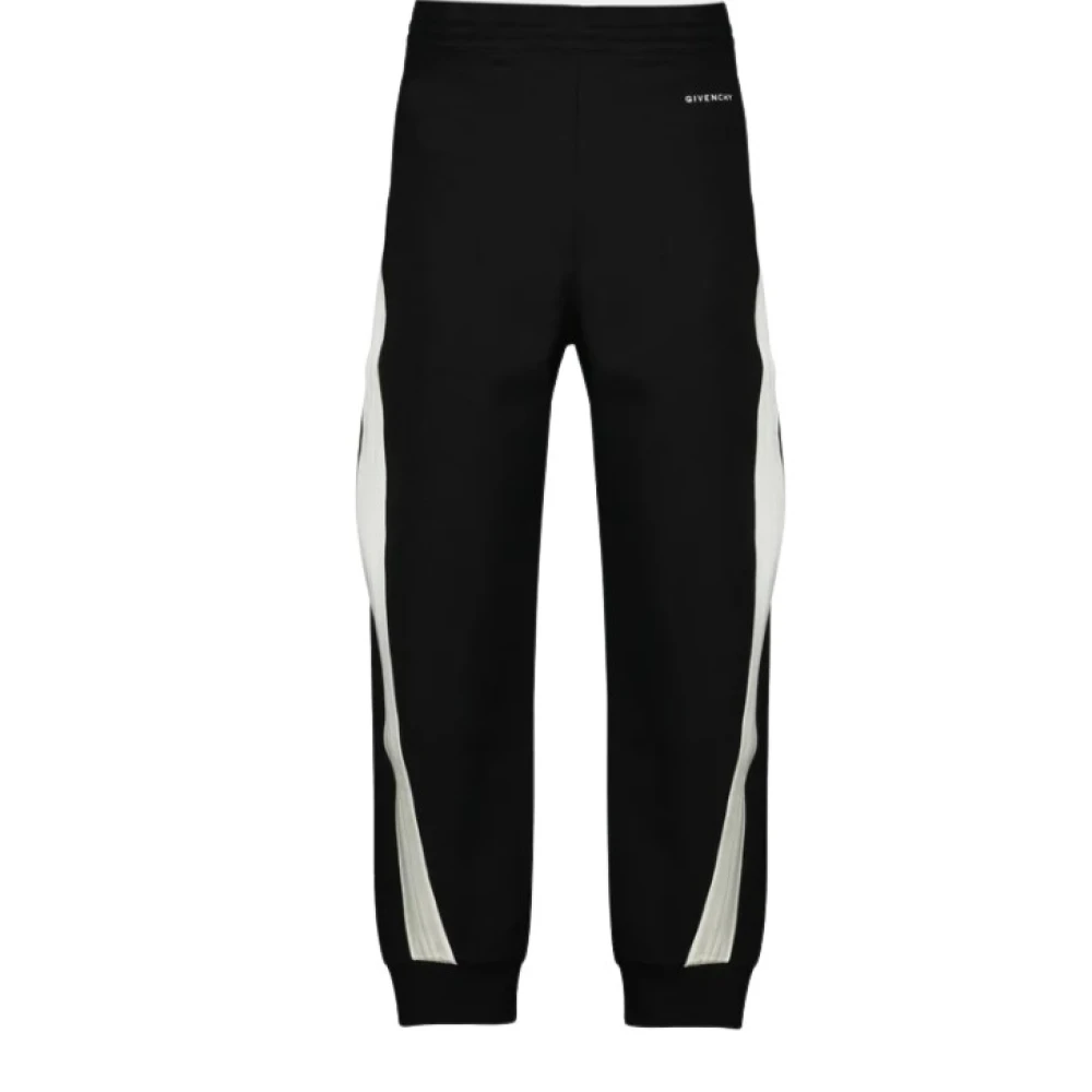 Givenchy Men's Black Joggers In Scuba With Satin Couture Detail