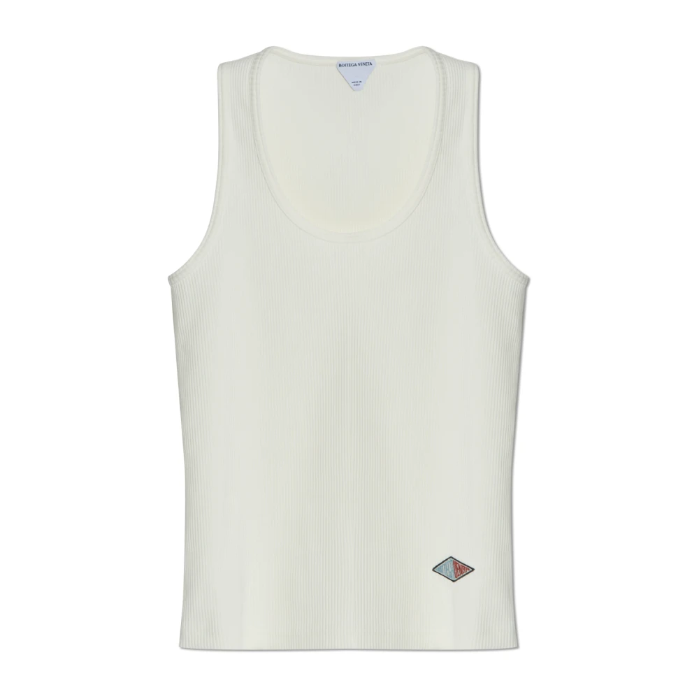 Bottega Veneta Geribbelde top White Dames