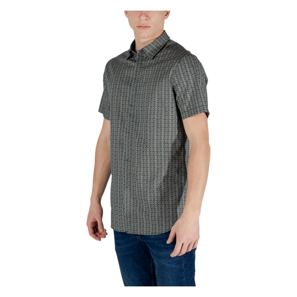 Armani Exchange Korte mouwen overhemd Lente Zomer Collectie Black Heren