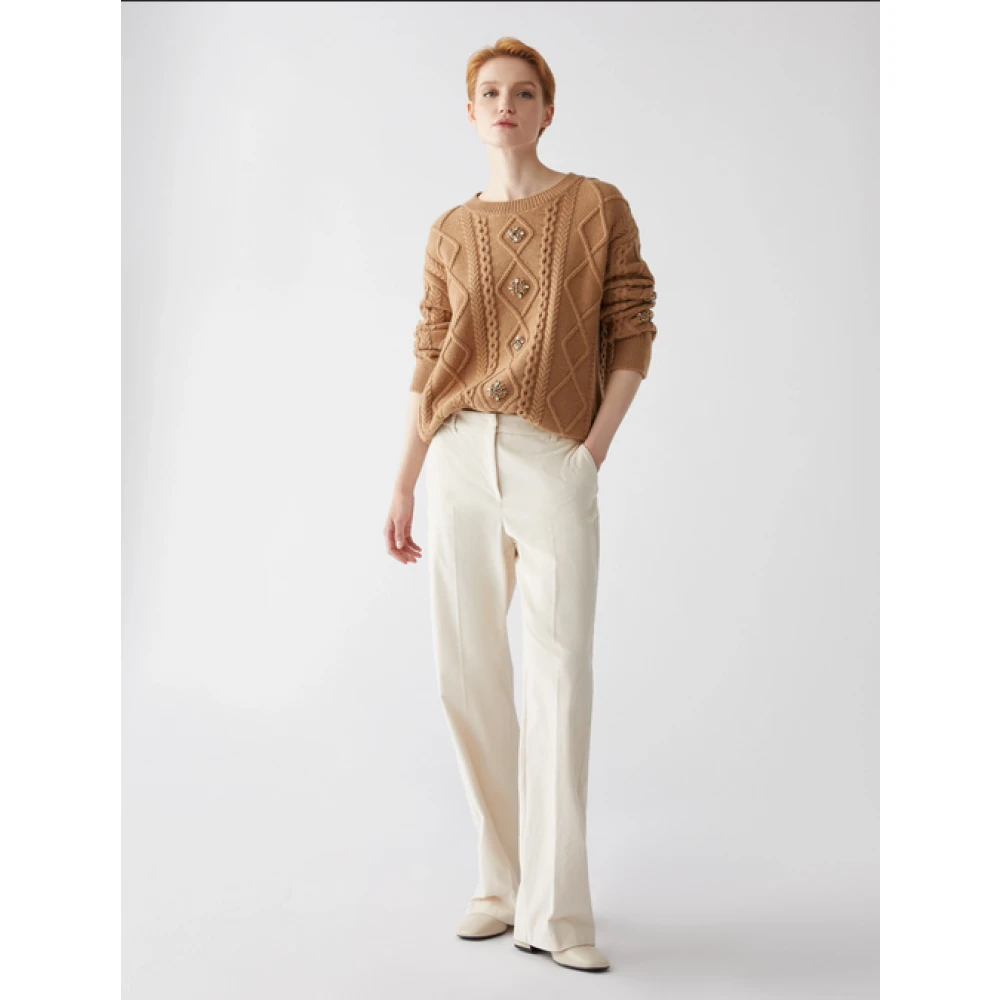 Pennyblack Ribfluwelen Katoenen Broek Beige Dames