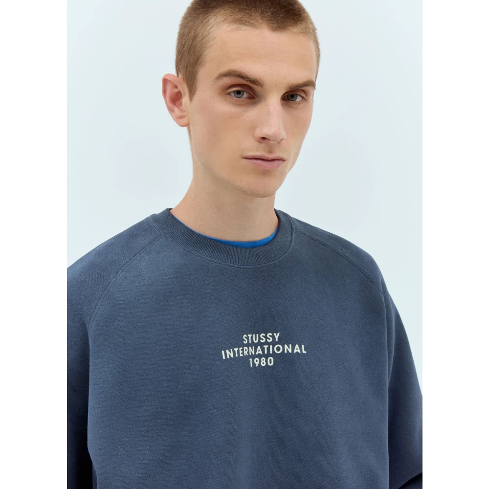 Stüssy Gradient Logo Print Sweatshirt Blue Heren