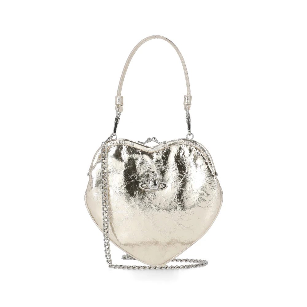 Vivienne Westwood Gouden leren tas met Orb-logo Yellow Dames
