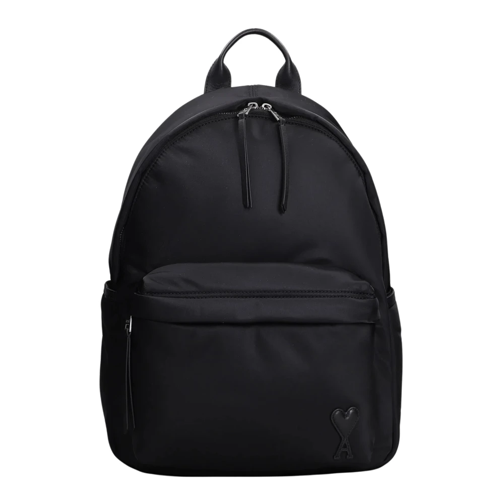 Ami Paris Unisex Nero Marcel Backpack - Immagine 6