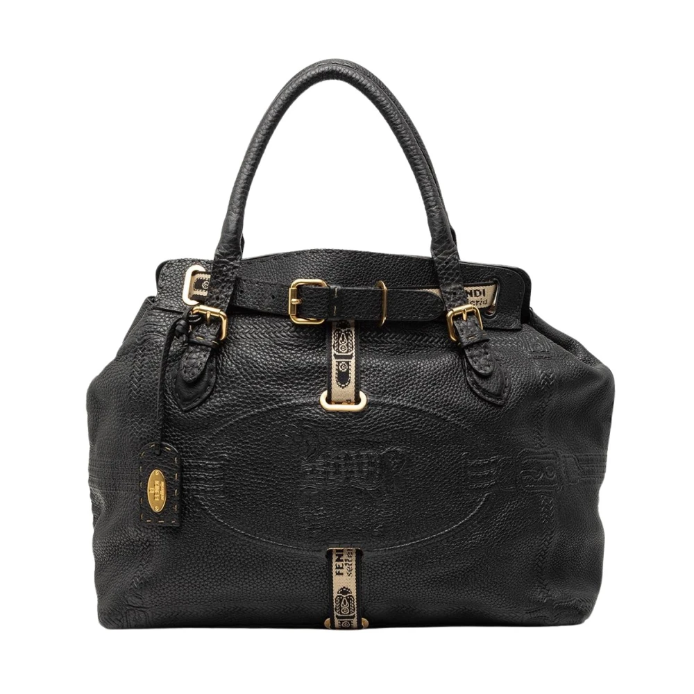 Fendi Vintage Women's Black Vintage Handbags, One Size, Pre-Owned Leather Satchel