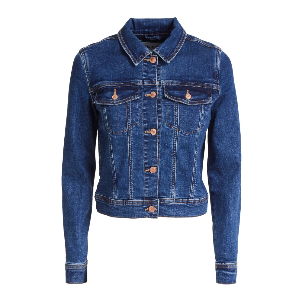 Guess Adelya Denim Jack Blue Dames