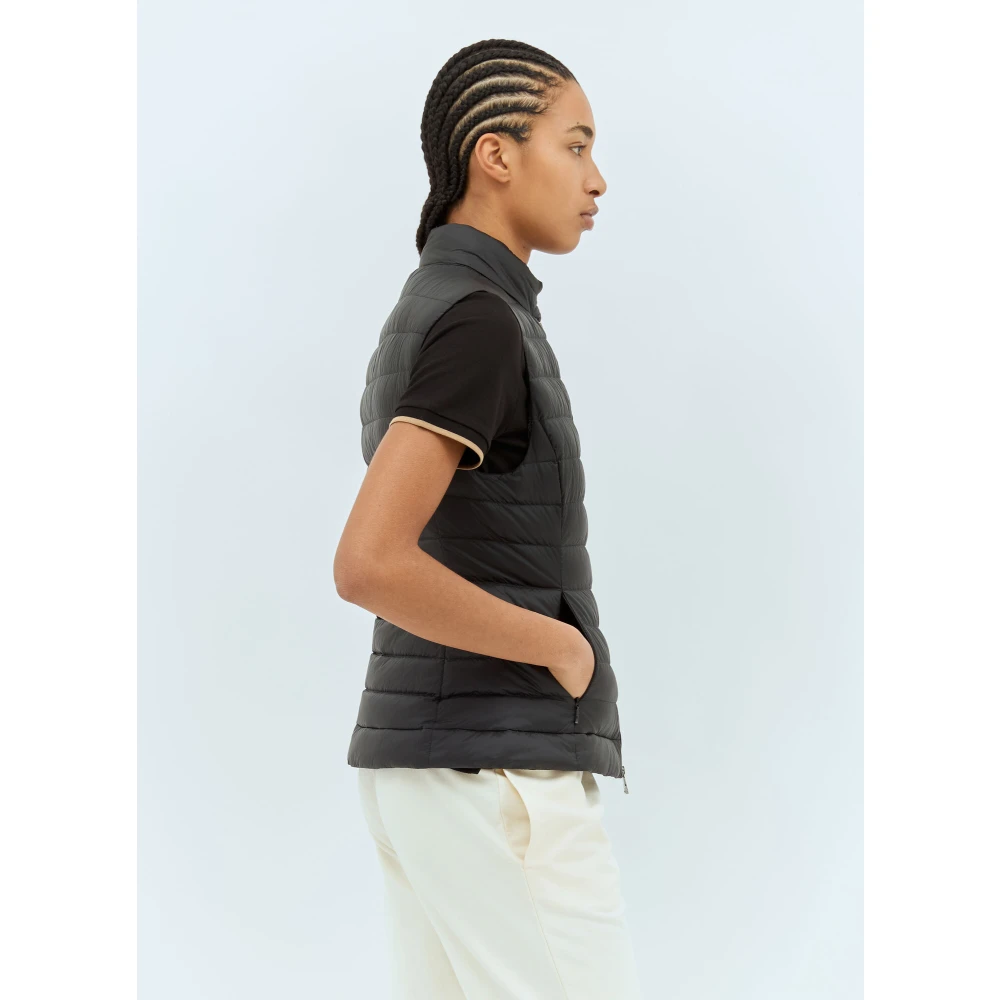 Moncler Lichtgewicht donsvest met gewatteerde voering Black Dames
