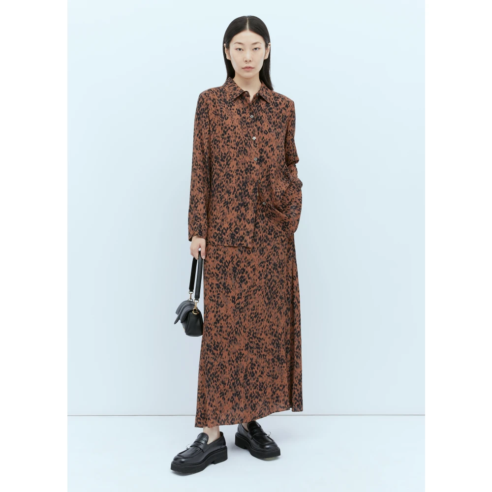 A.p.c. Luipaardprint Juliette Shirt Brown Dames