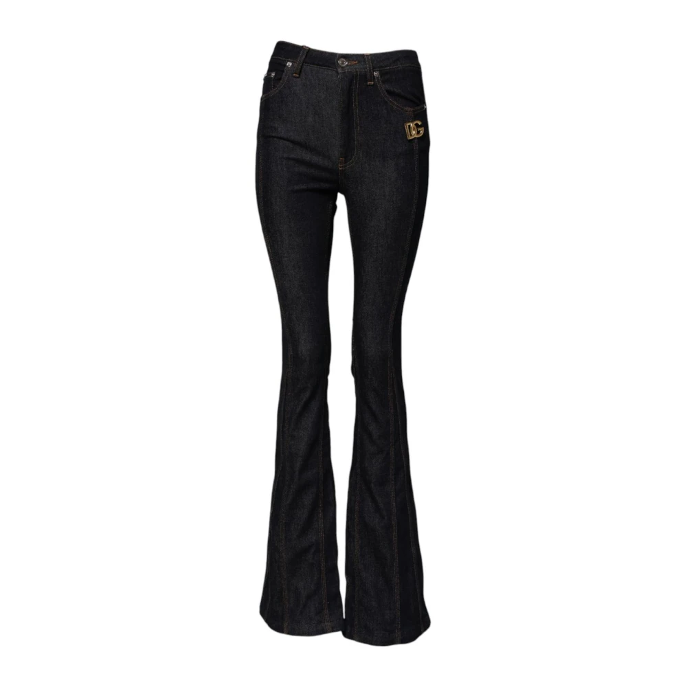 Dolce & Gabbana Women's Black Bootcut Jeans, Xs, Bootcut Denim Jeans With Zipper Closure
