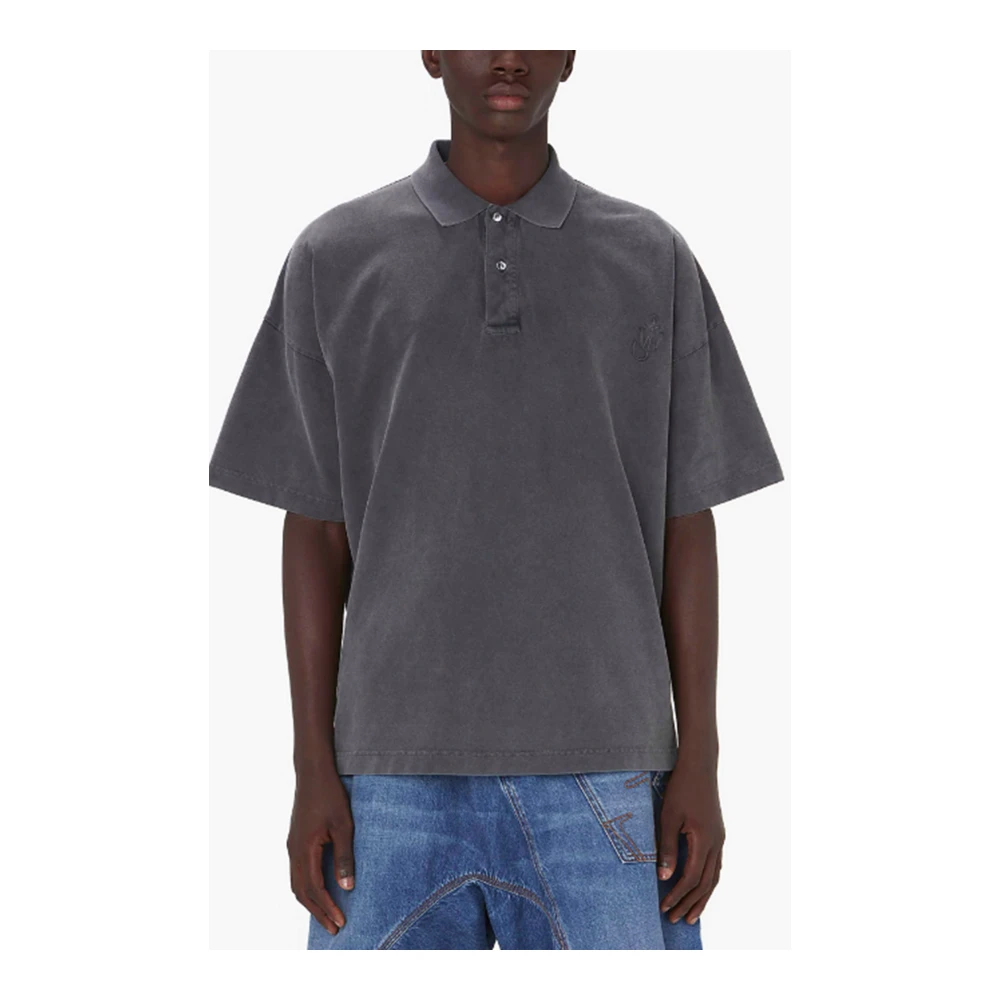 JW Anderson Anker Logo Katoenen T-shirt Grijs Gray Heren