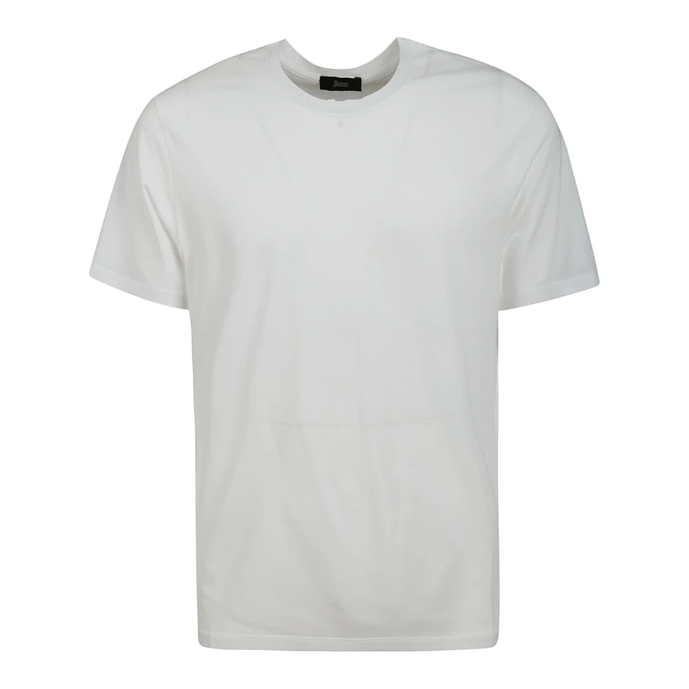 Herno Mannelijk Wit Tops Heren, L, Katoen, Katoenen T-Shirt