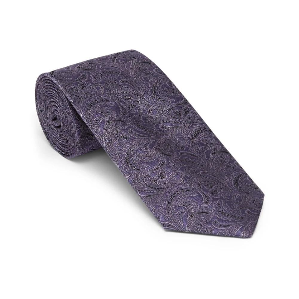 BRUNELLO CUCINELLI Lavendel Paisley Zijden Zelfstrikker Purple Heren