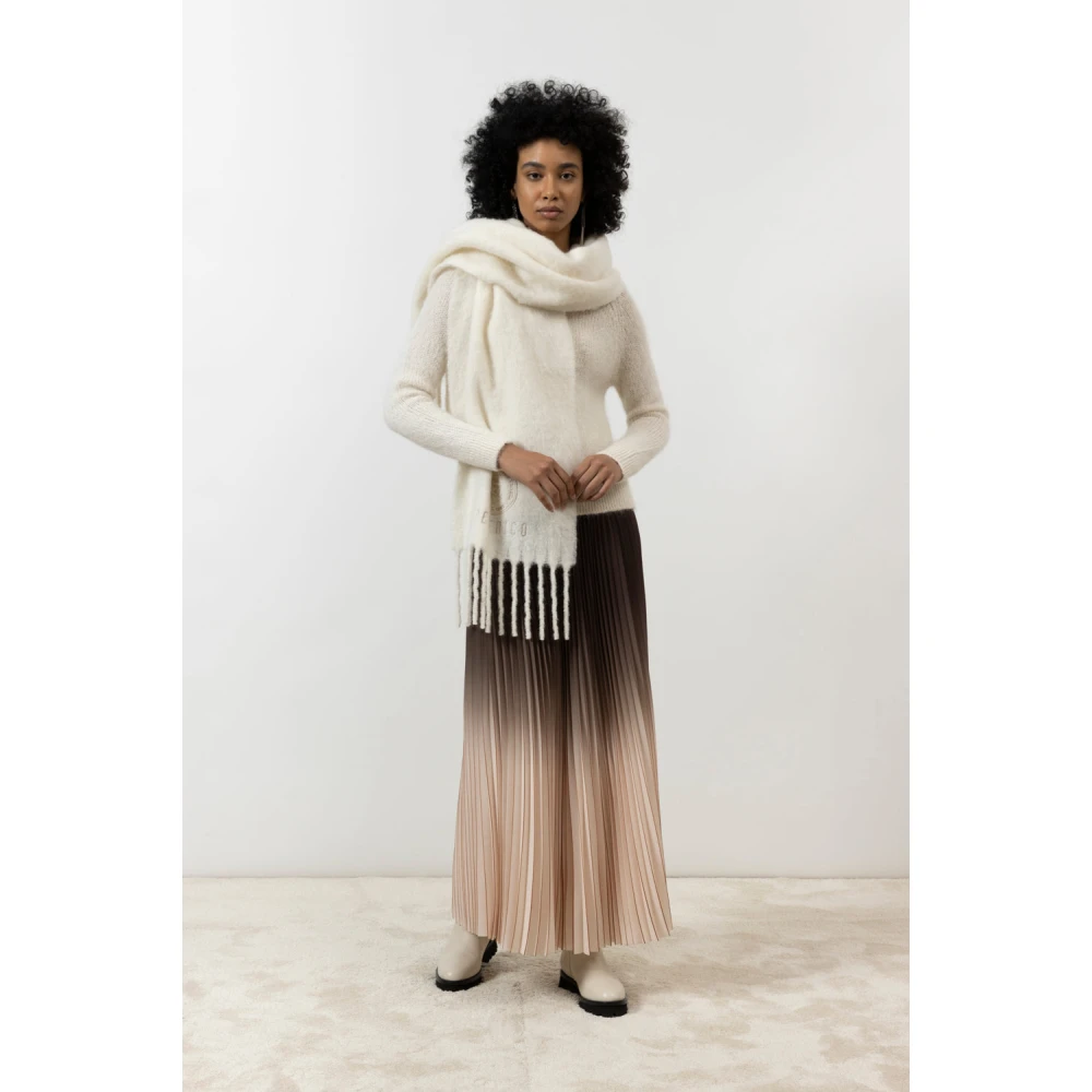 PESERICO Geplooide rok met elastische taille Brown Dames