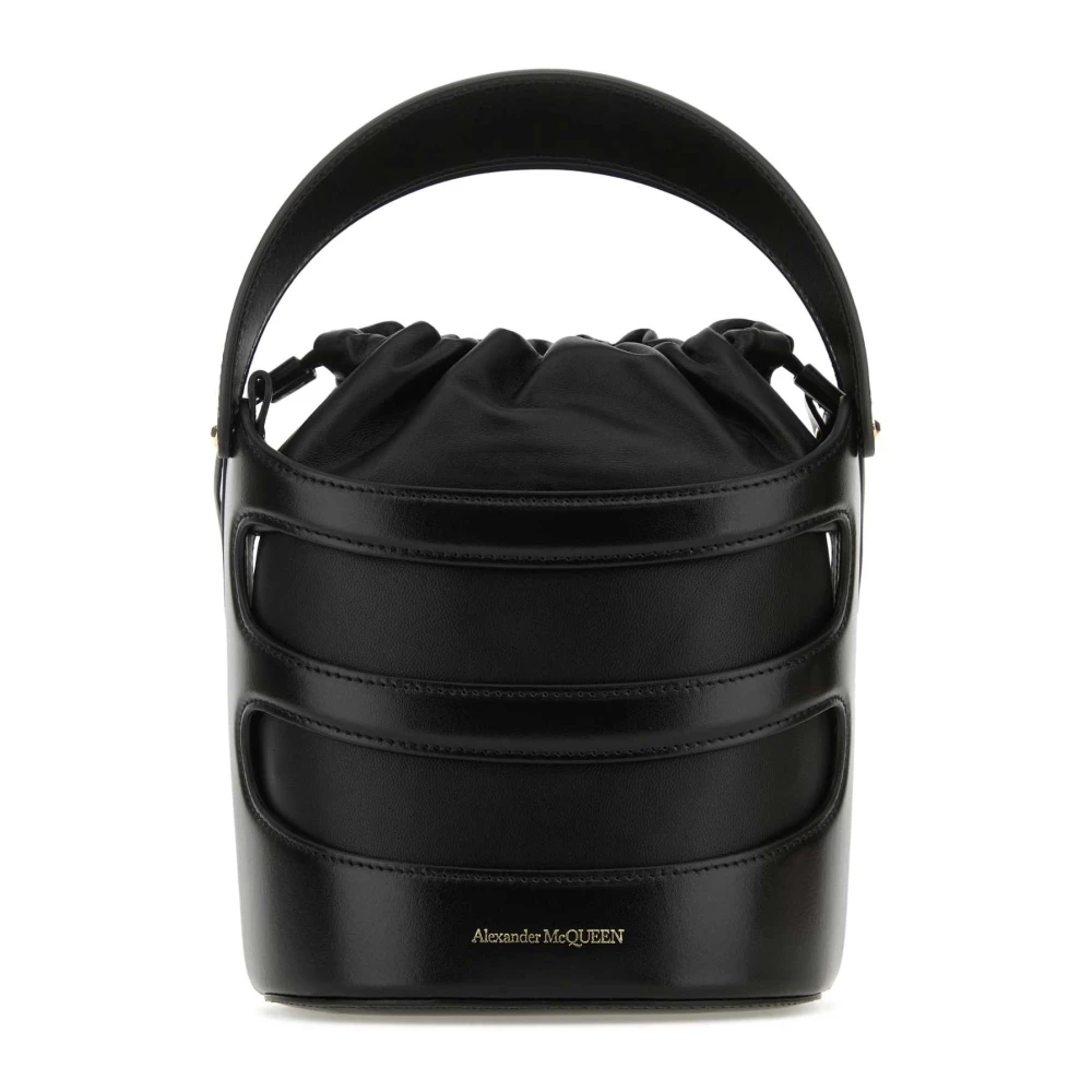 Alexander Mcqueen Women's Black Leather The Rise Bucket Bag