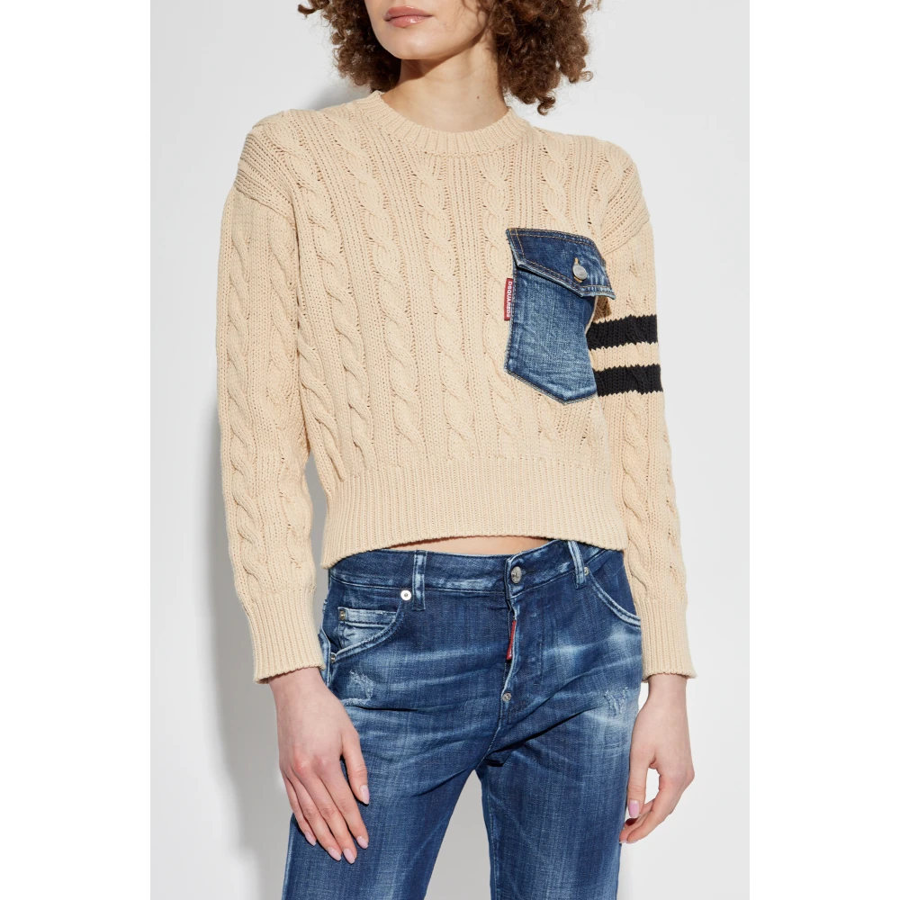 Dsquared2 Trui met zak Beige Dames