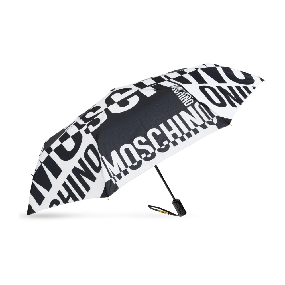Moschino Opvouwbare paraplu met logo Black Unisex