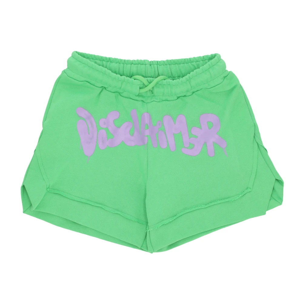 Disclaimer Streetwear Logo Shorts Lime Lilac Green Dames