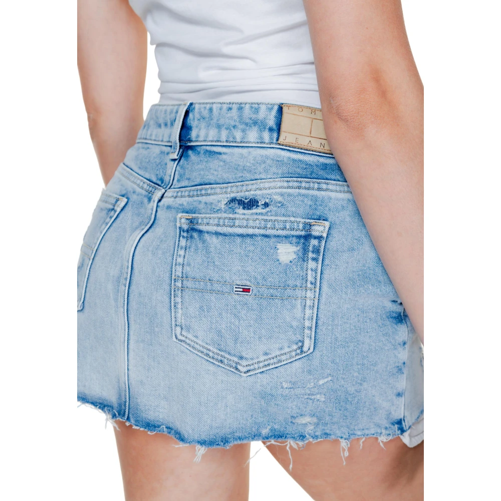 Tommy Jeans Herfst Winter Katoenen Minirok Blue Dames