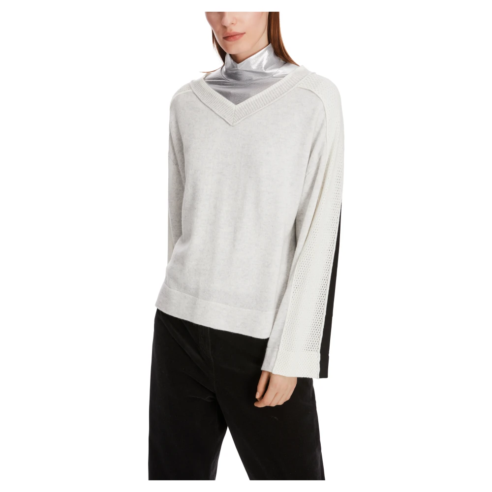 Marc Cain Oversized Wollen Kasjmier Trui Gray Dames