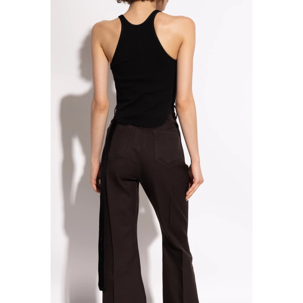 Rick Owens Basic Tank Cropped Top Black Dames