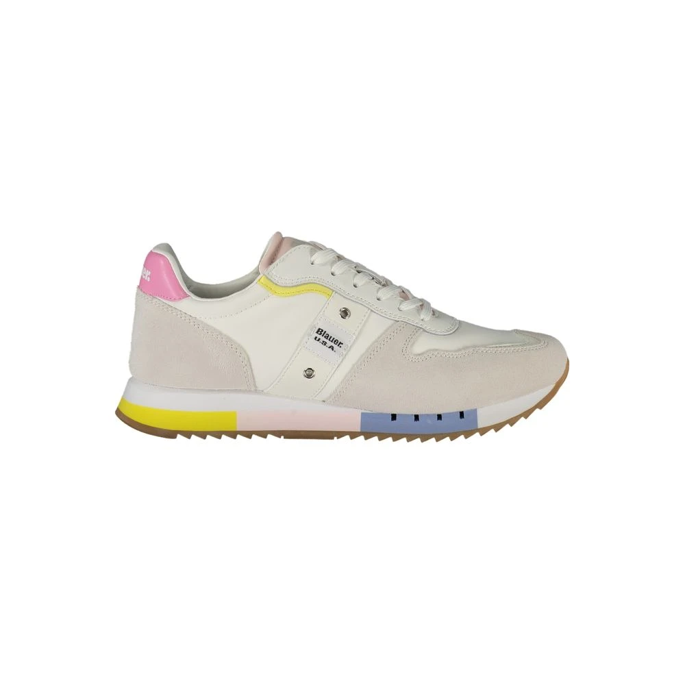 Blauer Women's Multicolor Sneakers,, White Leather Sneaker Size 7 Uk