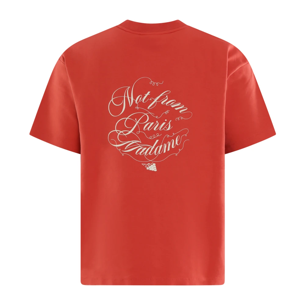 Drole de Monsieur Heren Slogan Vignes T-Shirt Red Heren