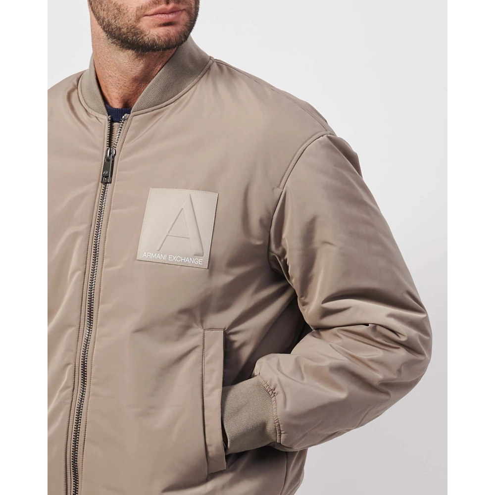 Armani Exchange Beige Jassen met Logodetail Beige Heren