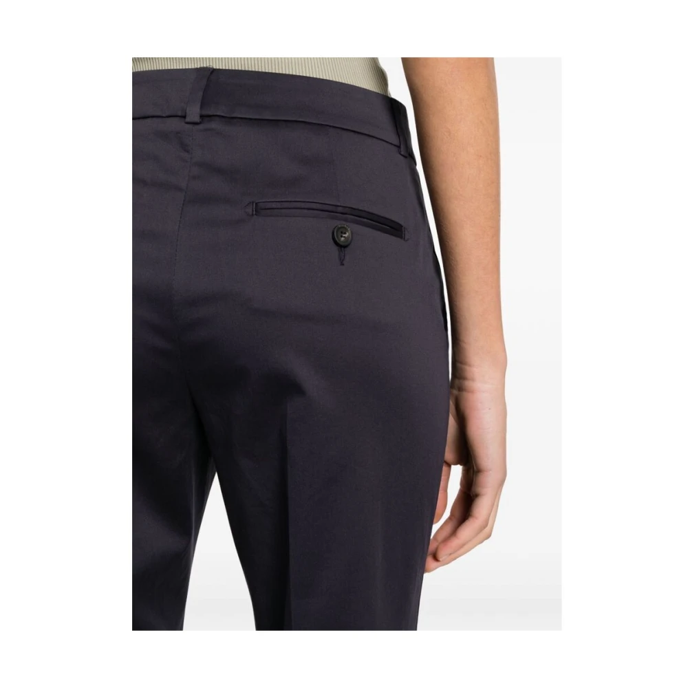 PESERICO Cropped Trousers Blue Dames