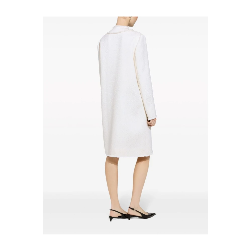 Dolce & Gabbana Roomwit Tweedjas Raffelrand Beige Dames
