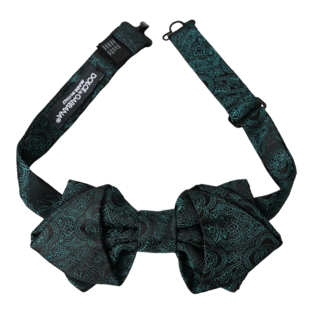 Dolce & Gabbana Grön Bandana Siden Justerbar Slips Green, Herr