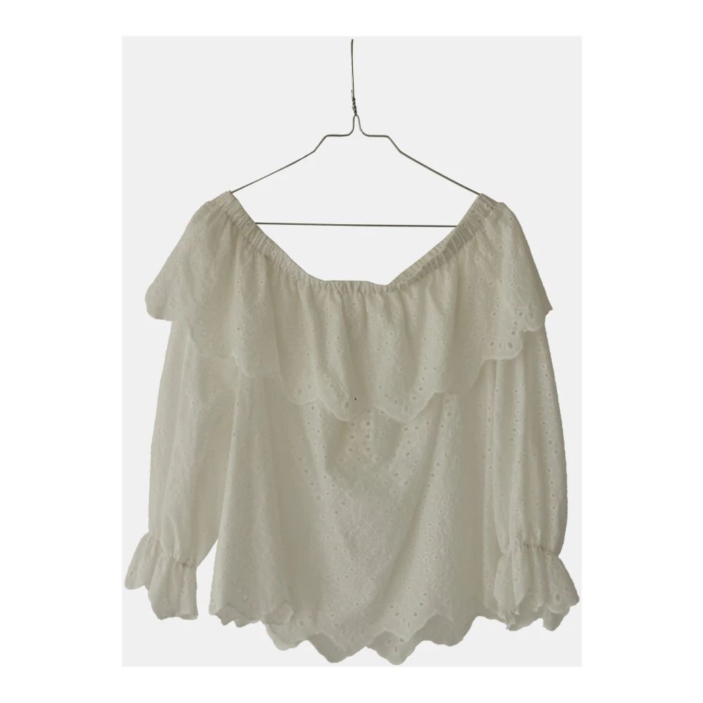 Designers Remix Luna Off-Shoulder Blouse Beige Dames