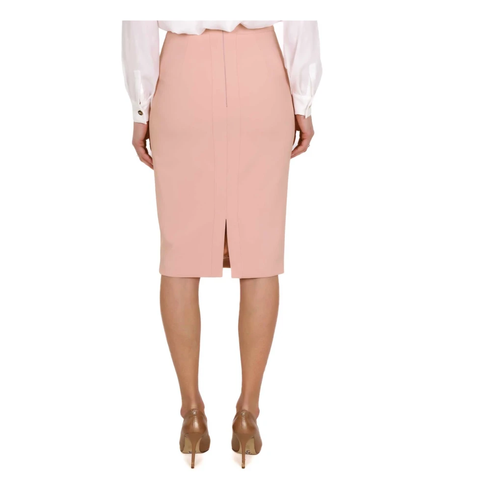 Elisabetta Franchi Roze kokerrok in crêpe Pink Dames