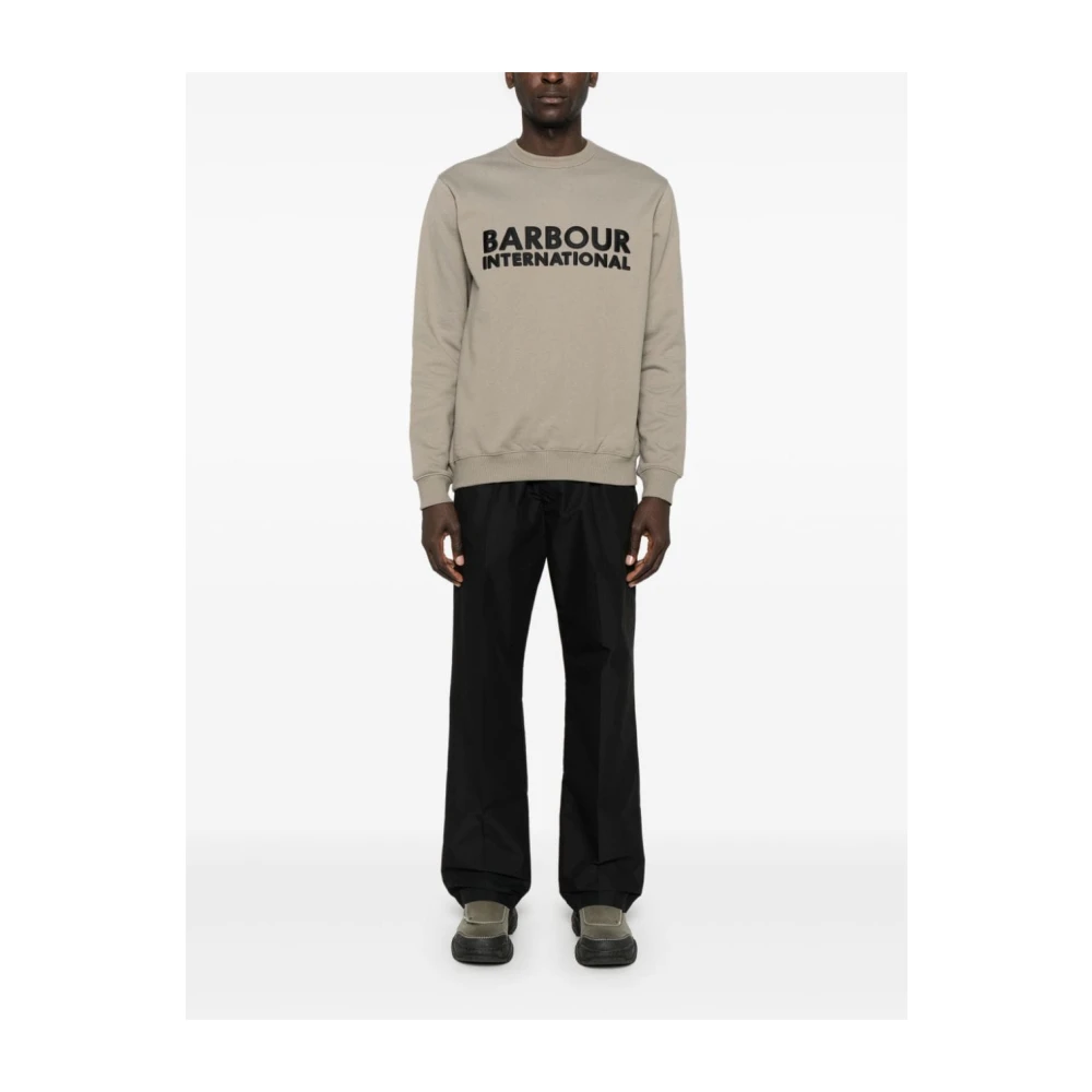 Barbour Grijze Sweater met Logopatches Gray Heren