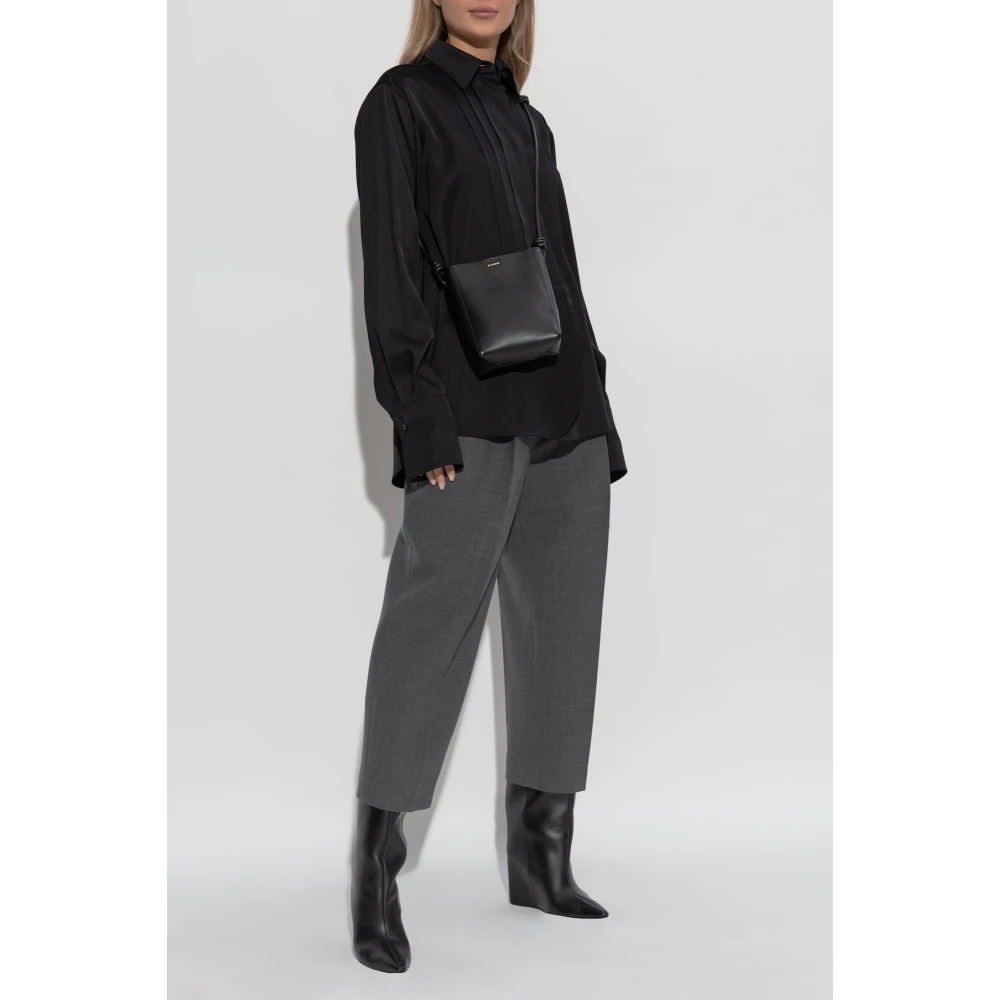 Jil Sander Shirt met zijden afwerking Black Dames
