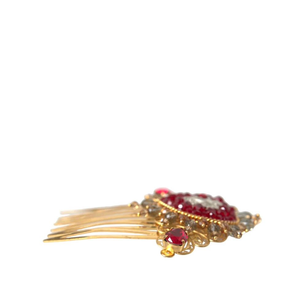Dolce & Gabbana Kristal Hart Messing Haarkam Multicolor Dames