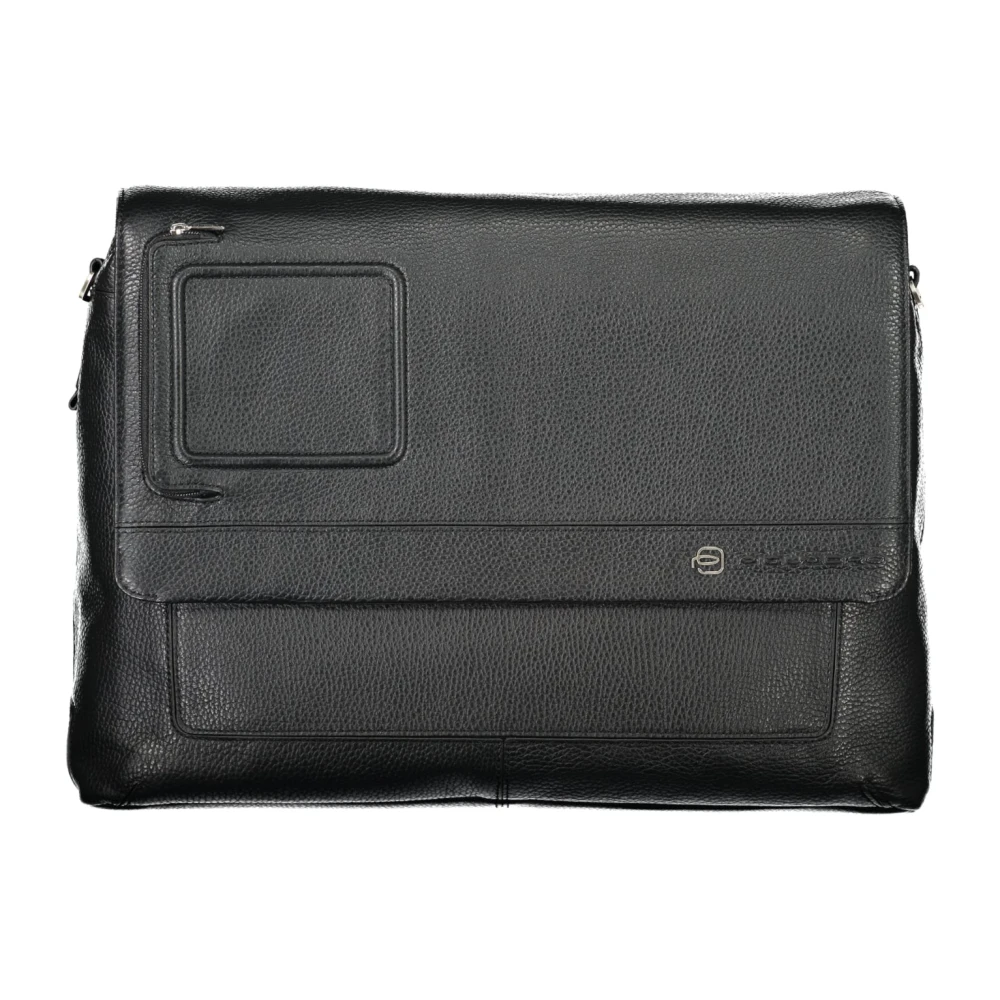 Piquadro Zwarte Schoudertas met Laptopvak Black