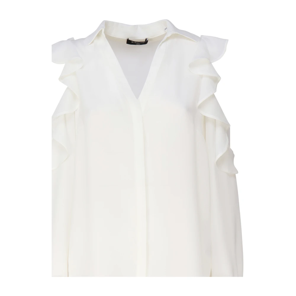 Guess Witte Aria Blouse met Ruches White Dames