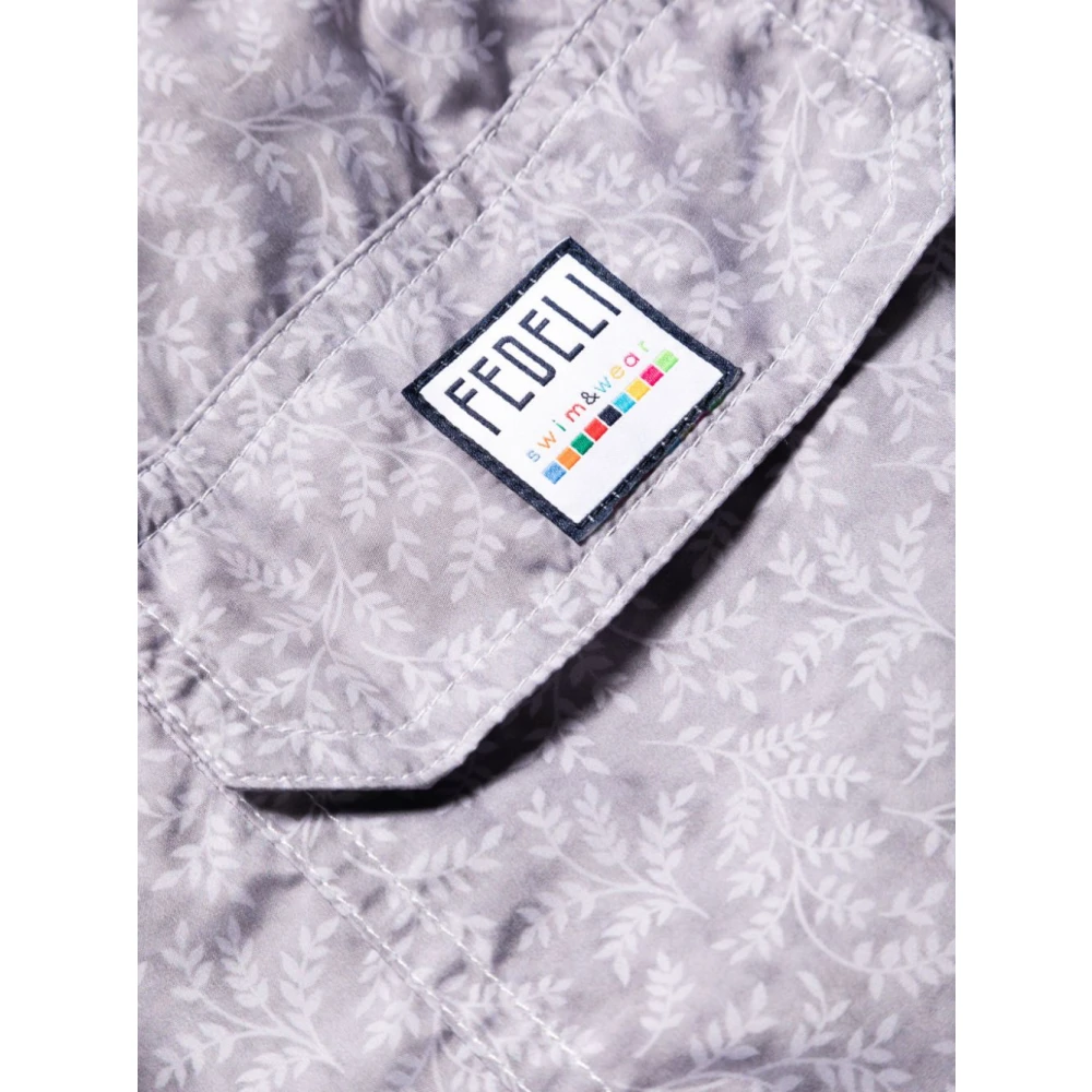 Fedeli Polyester Zwemshorts met Elastische Band Gray Heren