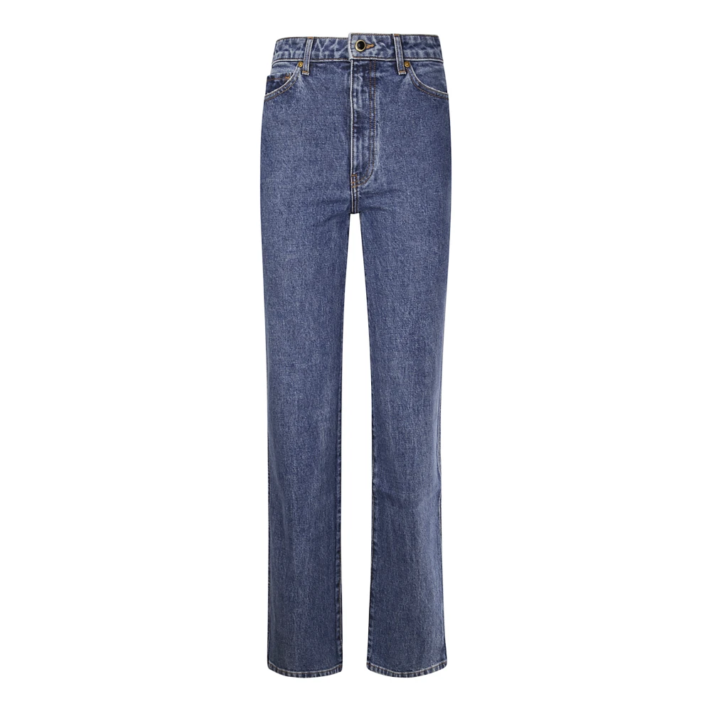 Khaite Hoge Taille Blauwe Denim Jeans Blue Dames