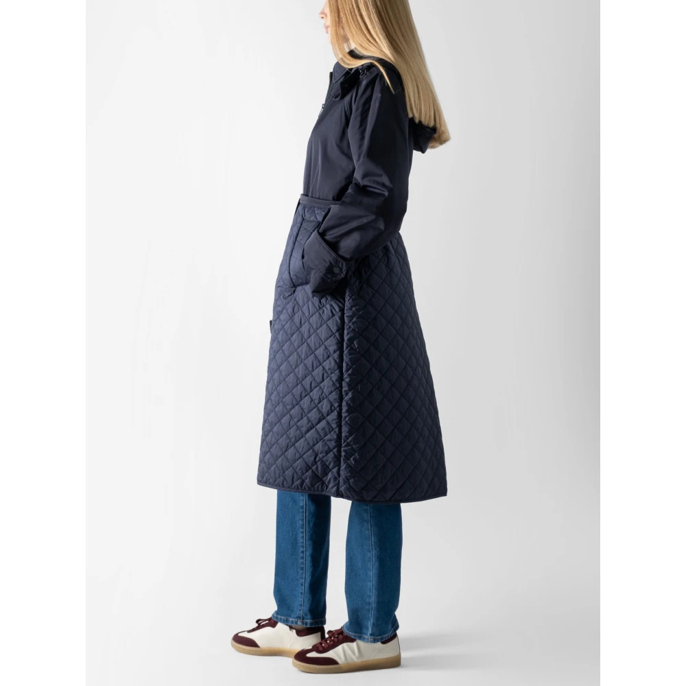 Max Mara Weekend Stijlvolle regenjas met afneembare capuchon Blue Dames